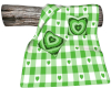 Log Grn Blanket W/Kiss