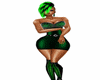 XLGRG-GREEN SPIKED DRESS