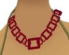 Red Square Link Necklace