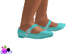 Teal doll flat shoes