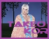 Pink blue trim kimono