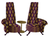 Twin Chairs Purple Gold