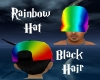 Rainbow Hat-Black Hair