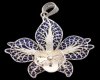Silver Orchid Belly Ring
