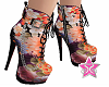 strapped boots floral