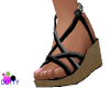 Black wedge sandals