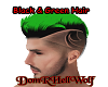 Black & Green Hair