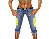 neon yellow ripped capri