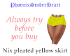 Nix pleat yellow skirt