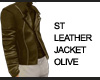 ST LEATHER JACKET OLIVE