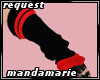 ♡M BlkRed Arm Warmers