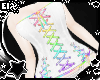 . rainbow string corset