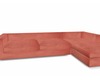 velvet sofa - coral