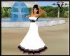 Red white wedding dress