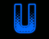 Blue U Neon Letter