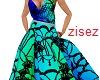 @art deco lux blue dress