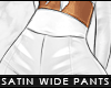 - satin pants . white -