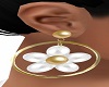 Flower White Earrings