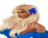 Blonde Hair Blue Flower