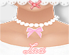 ♡ pink bow necklace