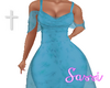Teal Flowin Dress