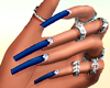 Navy Blue Nails Rings