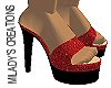 Red sequined shoes
