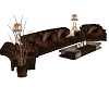 (K)  brown suede sofa