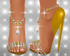 Gold Pearl High Heels