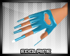 E~ Leather Gloves Blue