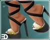Black Gold Bow Heels
