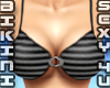 Black Grey Strip Bikini