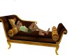 Brown and Gold Chaise
