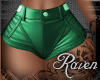 *R* Leather Shorts Green