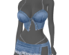 Hot denim skirt set.