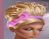 Doll Hair Blond Pink Bow