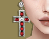 Ruby Cross Earrings