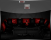 {S} Red/Black PVC couch