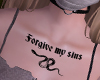 forgive me, chest tattoo