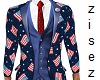 !July 4th navy flag suit