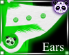 white ears green plug