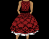 flat red lacy flower gir