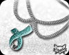 ! Teal ribbon necklace