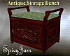 Antq Storage Bench LtGrn