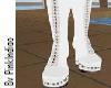 PI- White Lace-Up Boots