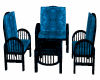 Blk-Teal Patio Set