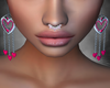 Fuchsia Heart Earrings