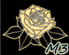 M3 Gold Rose Sticker