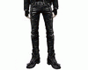 Leather pants+spike boot