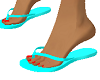 teal flip flops